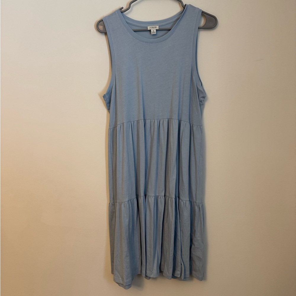 Sm J. Crew Light Blue Tiered Midi Dress